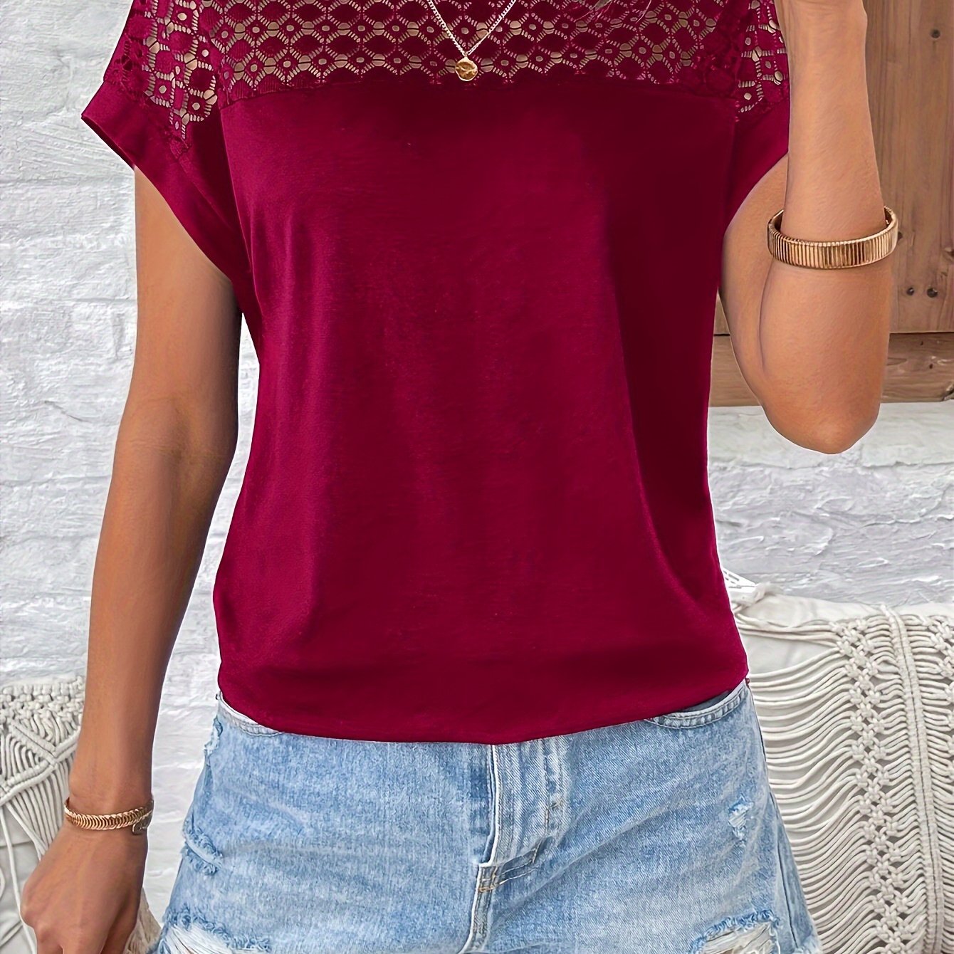 Lily Maroon Batwing Sleeve T-Shirt