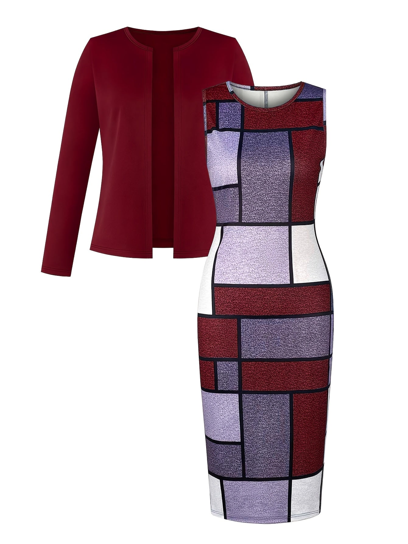Kalypso Elegant Geo Print Tank Dress