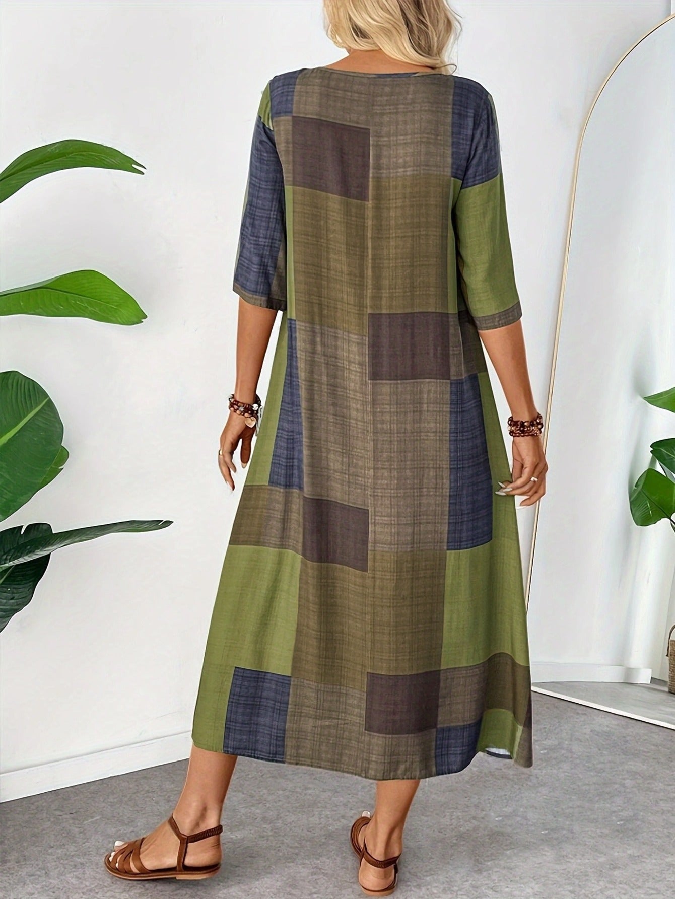 Nikoleta Vintage Print Maxi Dress