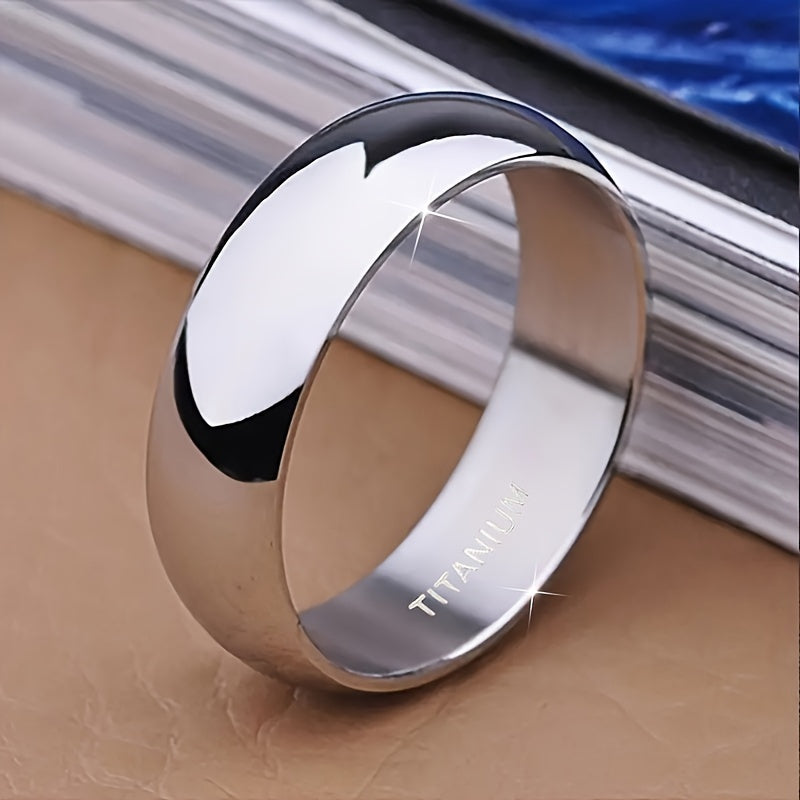 Shiny Titanium Steel 1pc 6mm Ring