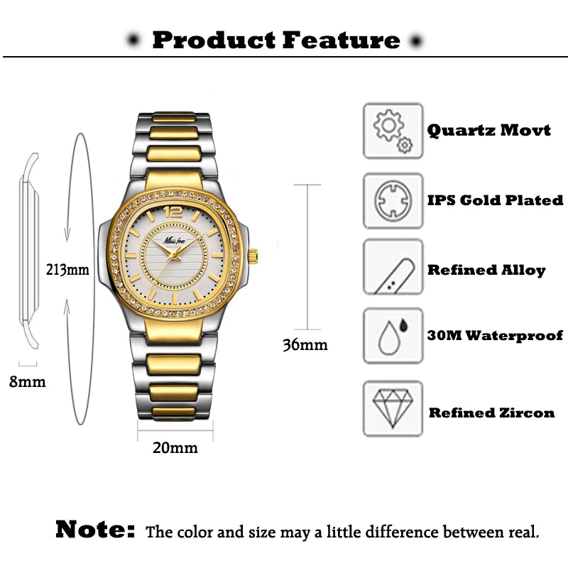 Jehan2 Diamond Quartz Gold Wrist Watch