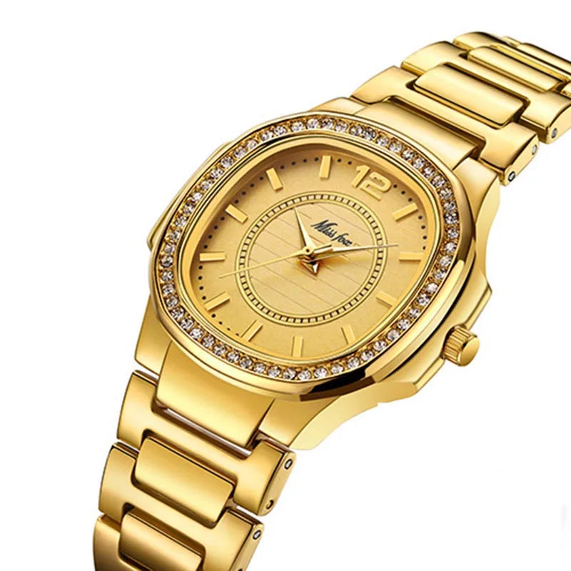Jehan2 Diamond Quartz Gold Wrist Watch