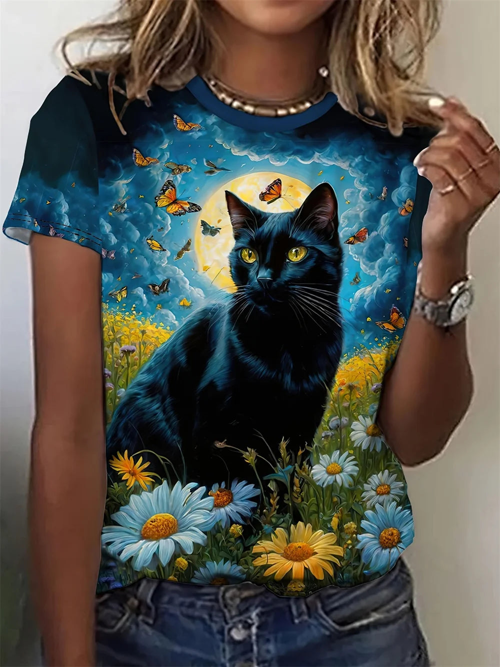 Cute Cat Dog Women's T-Shirts