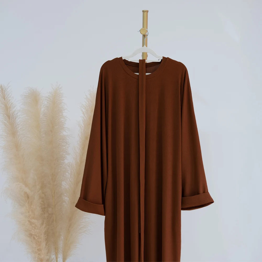 Nouf Rib Knit Abaya