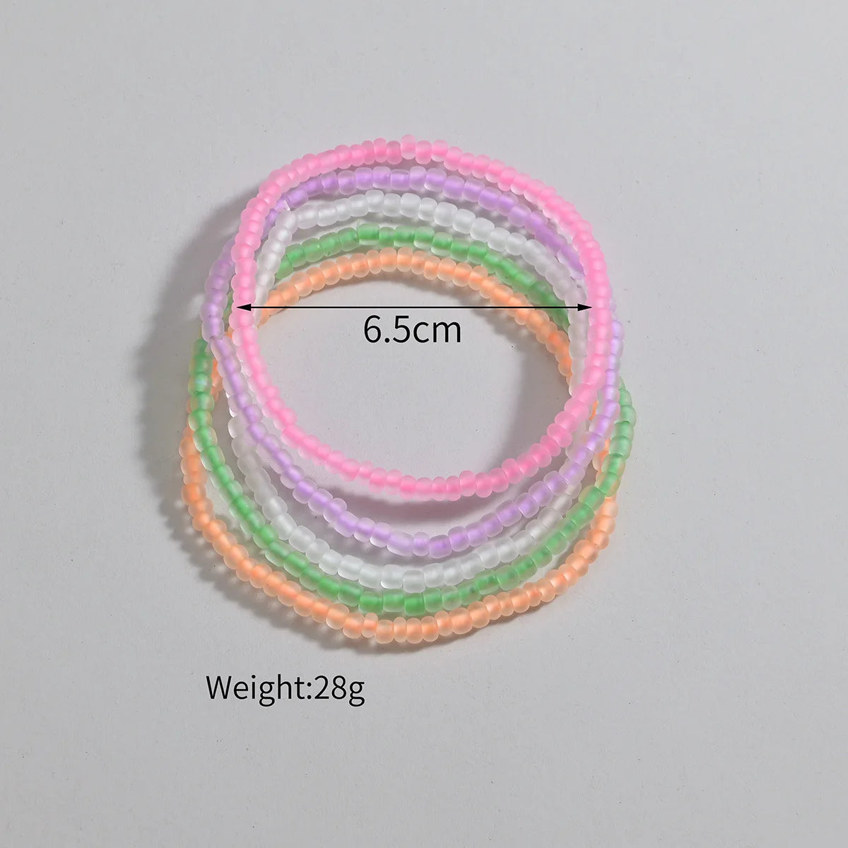 5pcs Luminous Rainbow Acrylic Anklet Sets