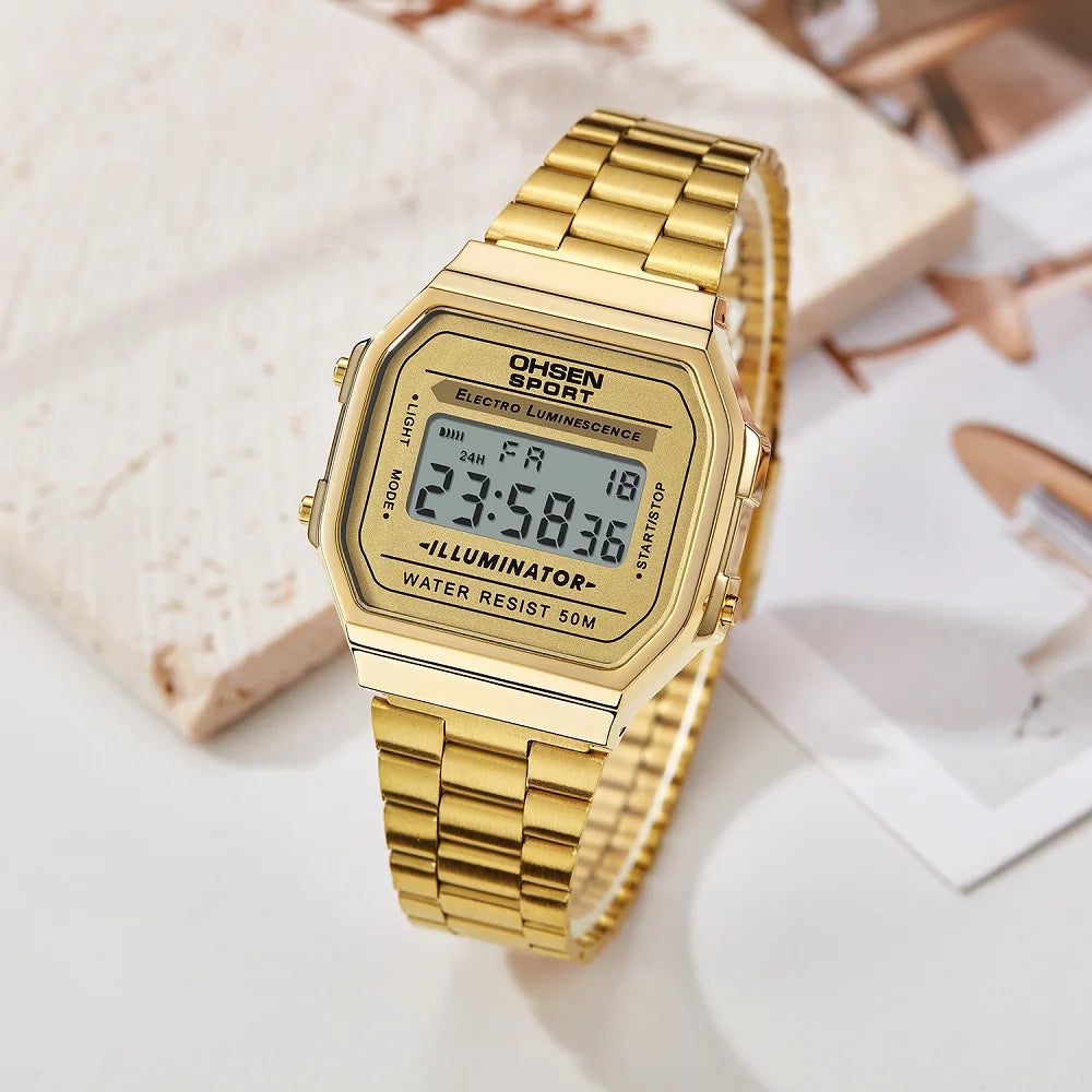 Luxury Gold Ladies Sport Watch