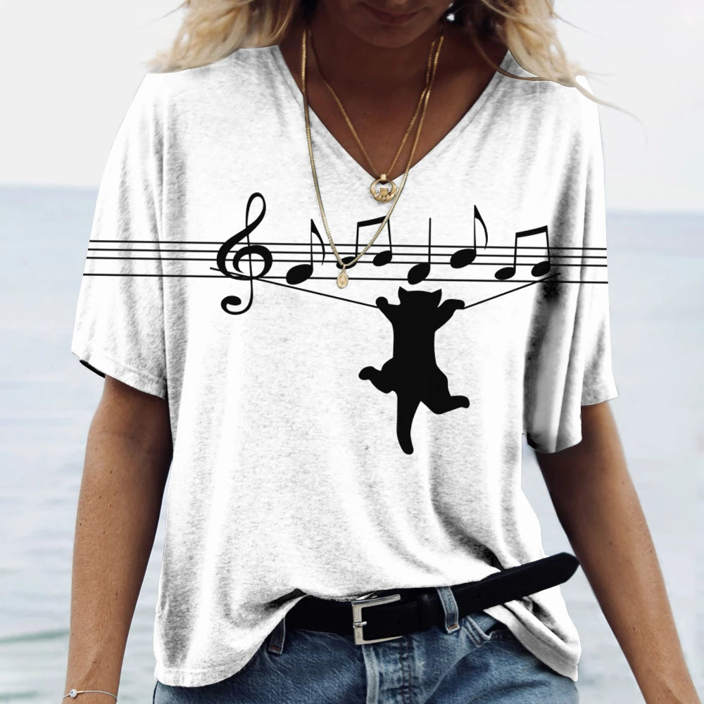 Cartoon Cat Women's T-shirts
