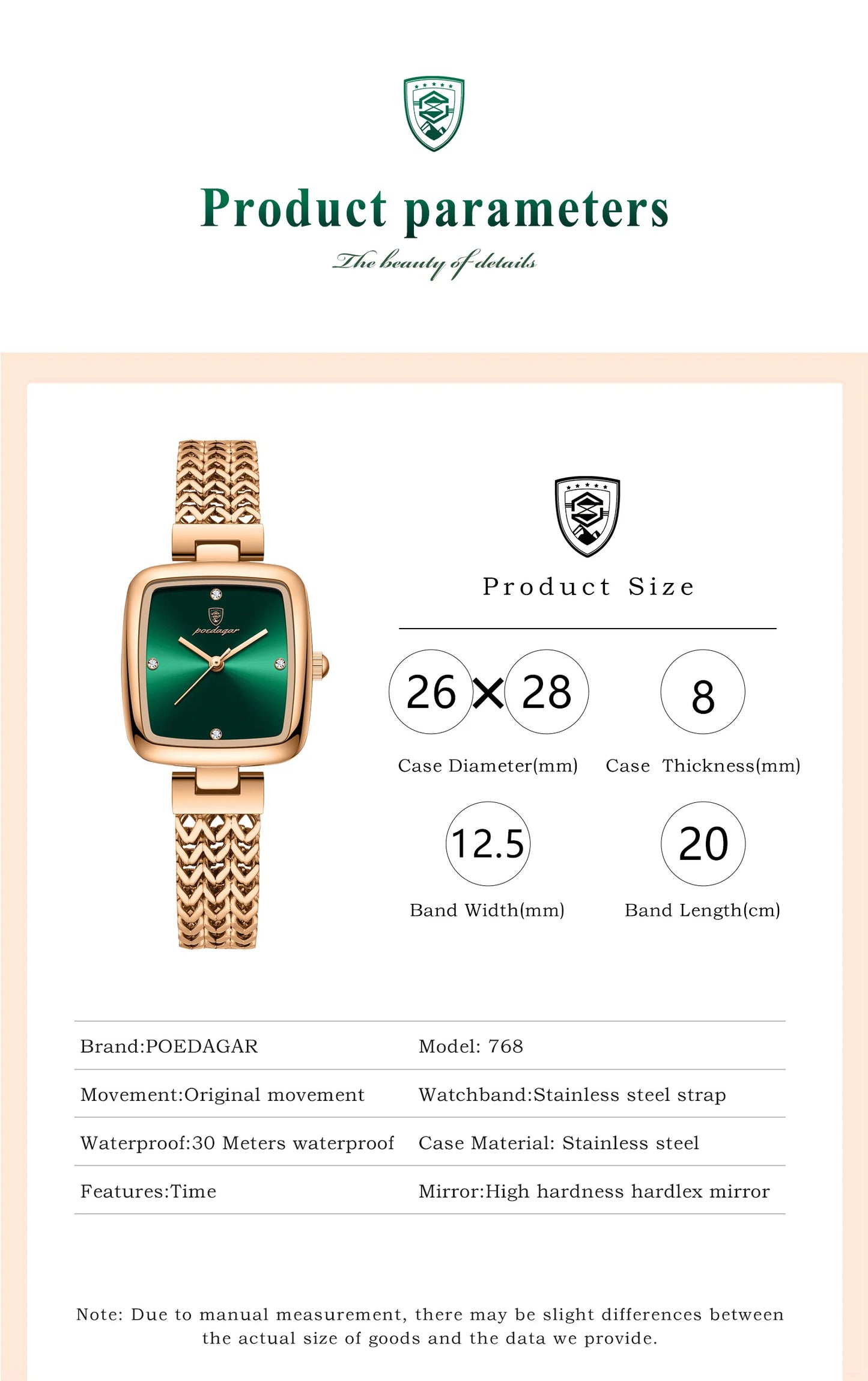 Zawra Luxury Square Watch