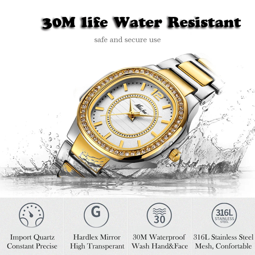Jehan2 Diamond Quartz Gold Wrist Watch