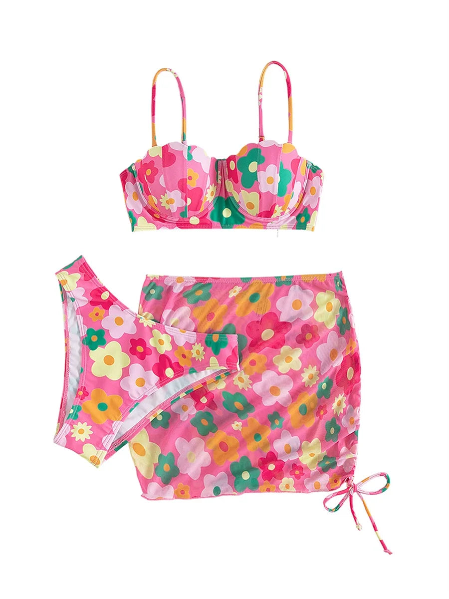 Rosy 3pcs Swimsuit Set