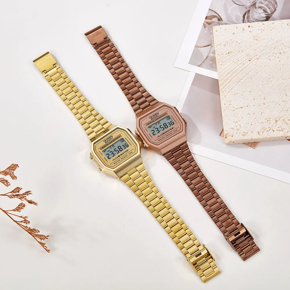 Luxury Gold Ladies Sport Watch