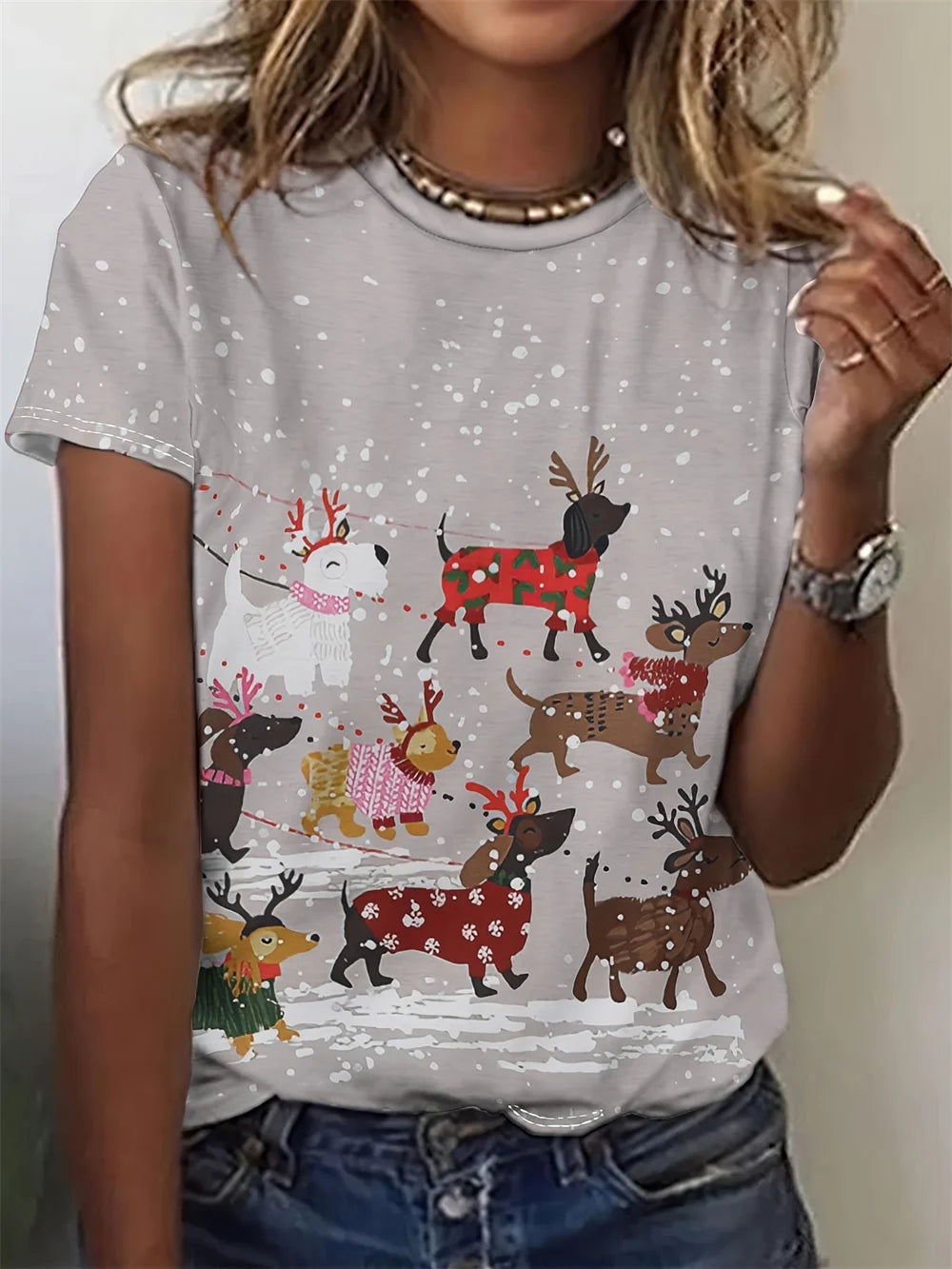 Cute Cat Dog Women's T-Shirts