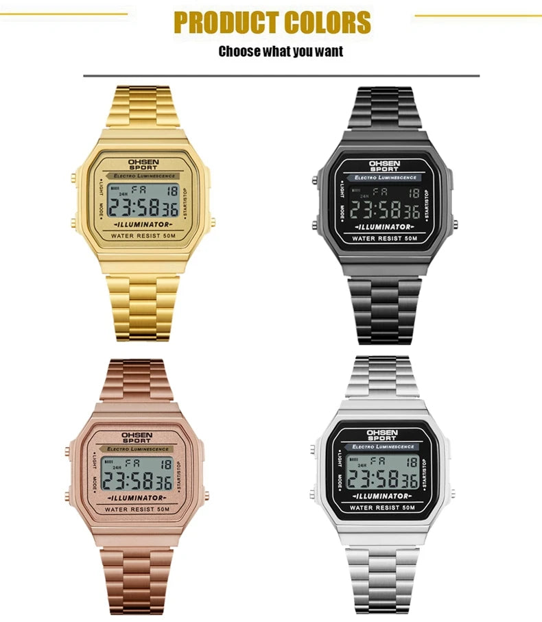 Luxury Gold Ladies Sport Watch