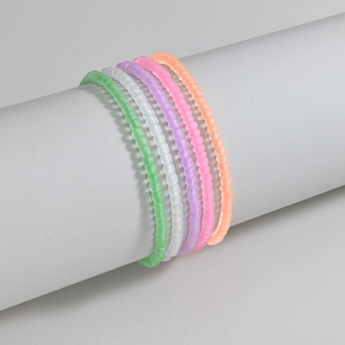 5pcs Luminous Rainbow Acrylic Anklet Sets