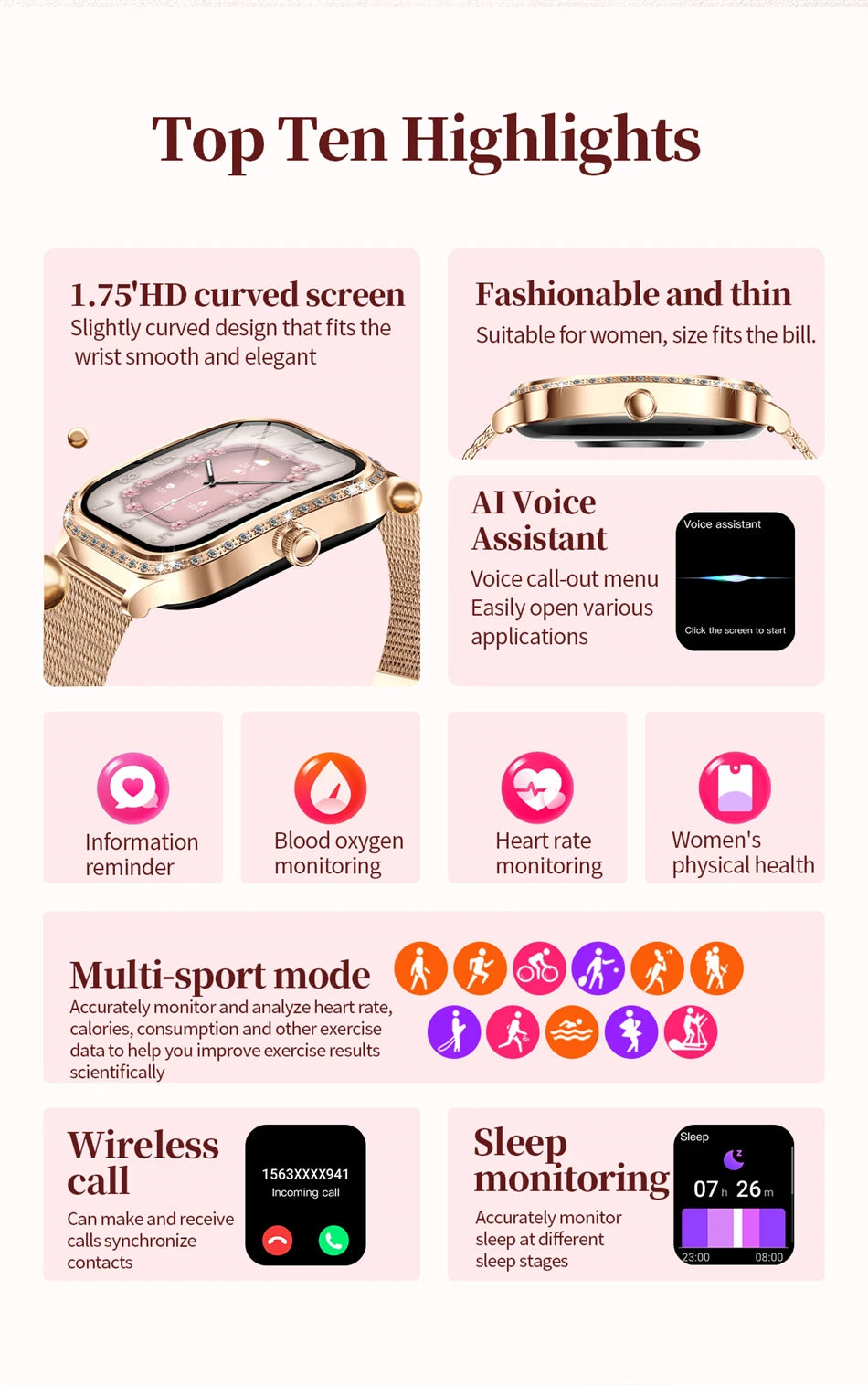 LIGE Smart Watches for Women