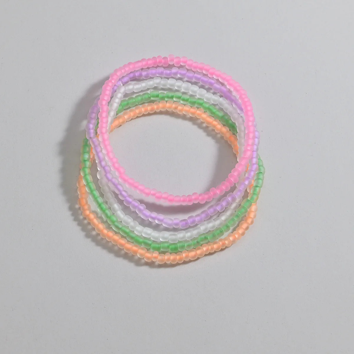 5pcs Luminous Rainbow Acrylic Anklet Sets