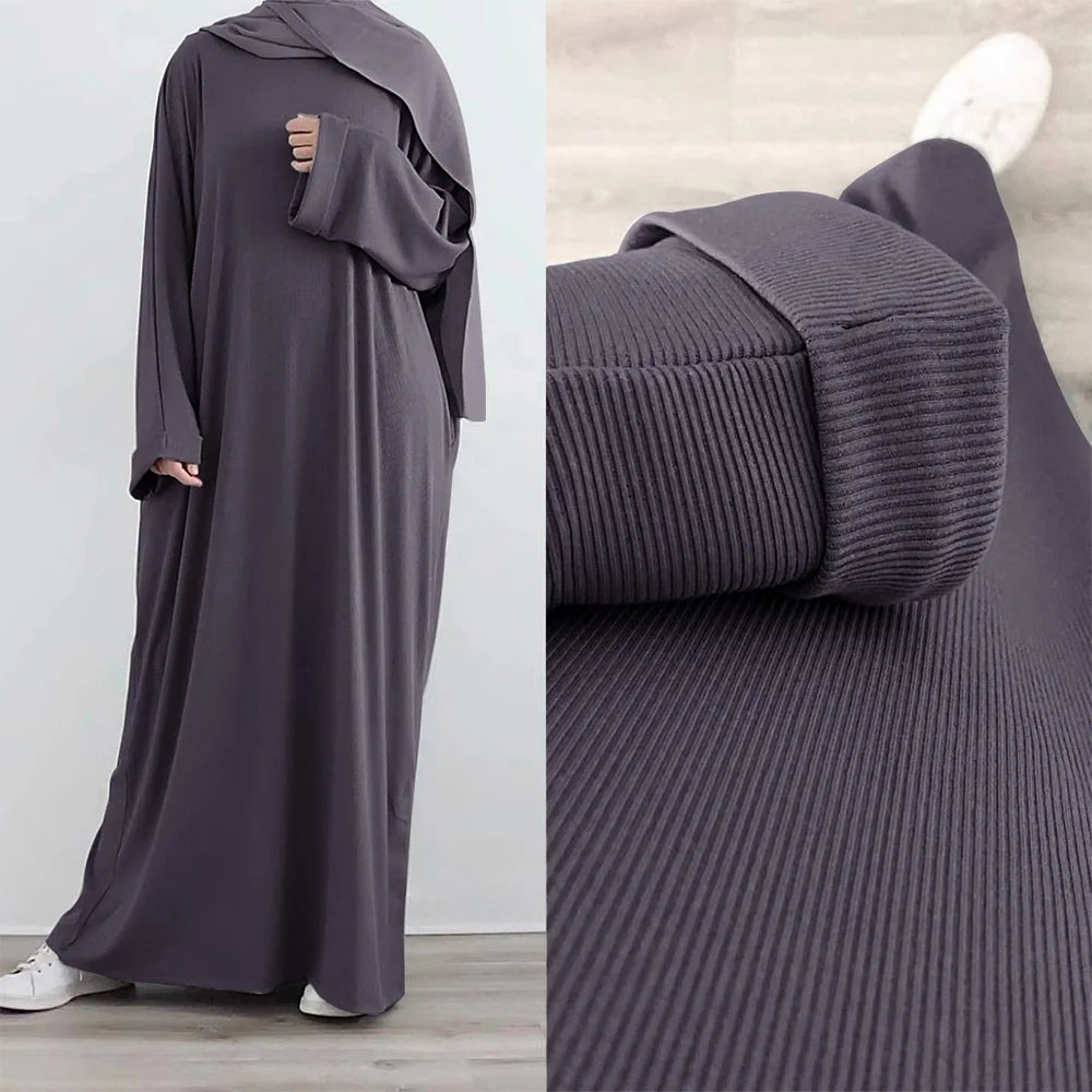 Nouf Rib Knit Abaya