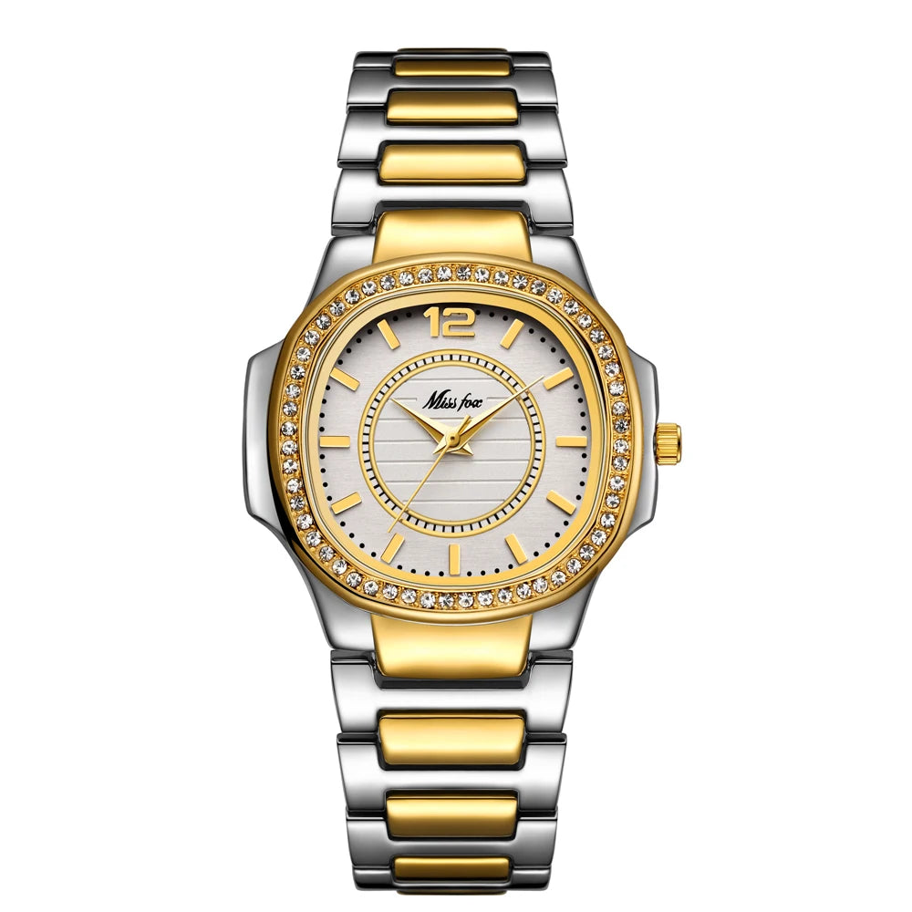 Jehan2 Diamond Quartz Gold Wrist Watch