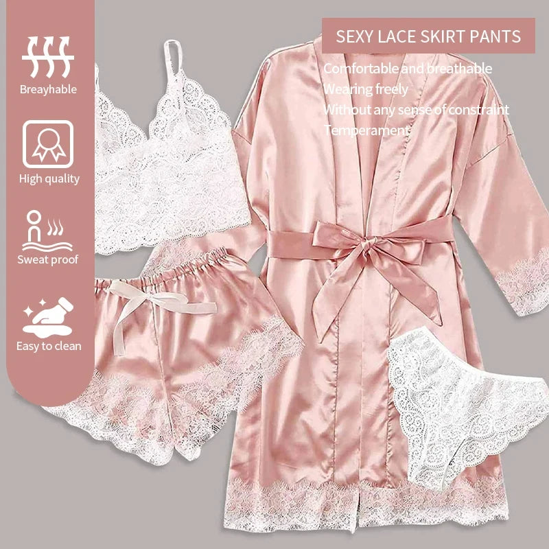 Hanan Four Piece Sleepwear Set