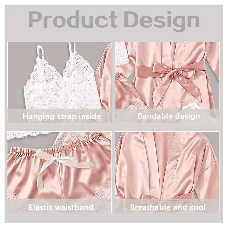 Hanan Four Piece Sleepwear Set