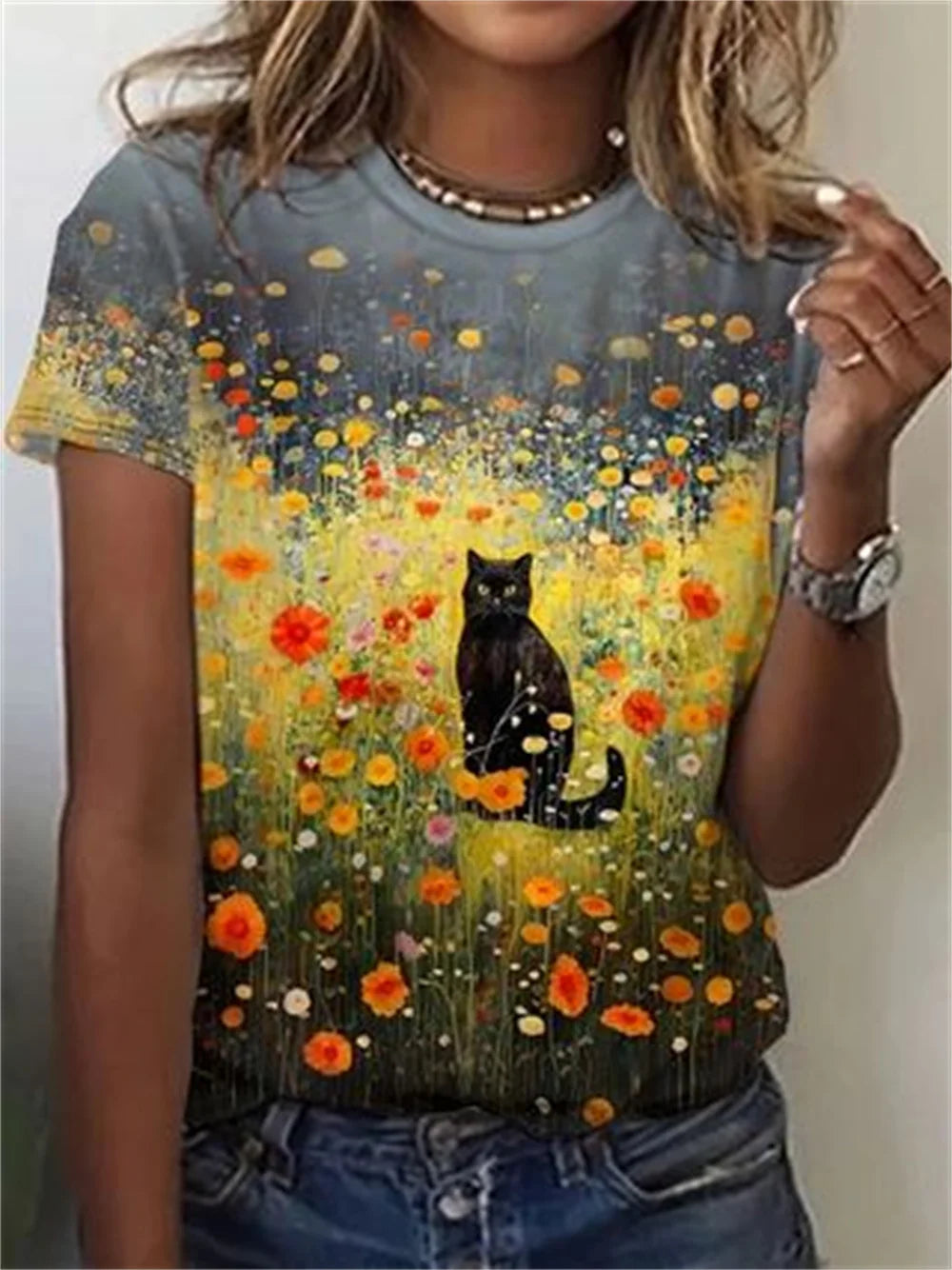 Cute Cat Dog Women's T-Shirts