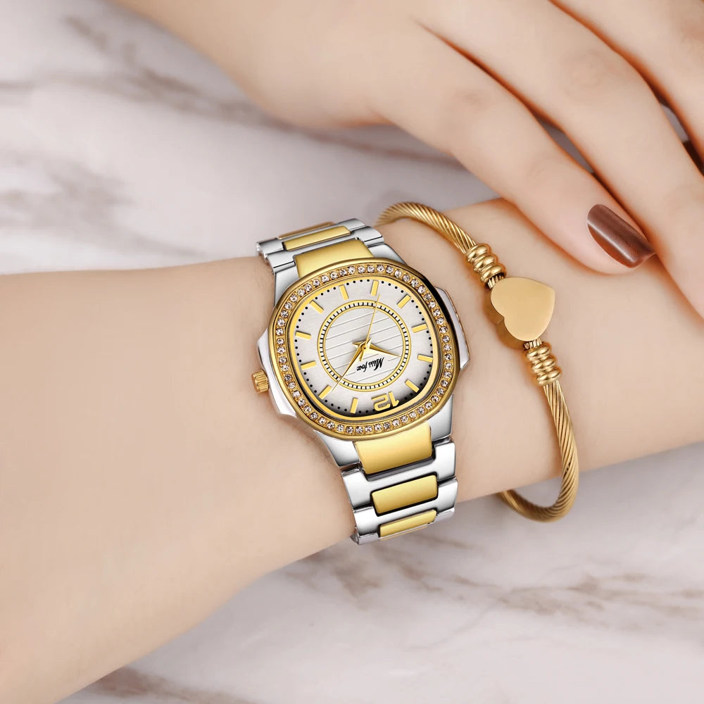 Jehan2 Diamond Quartz Gold Wrist Watch