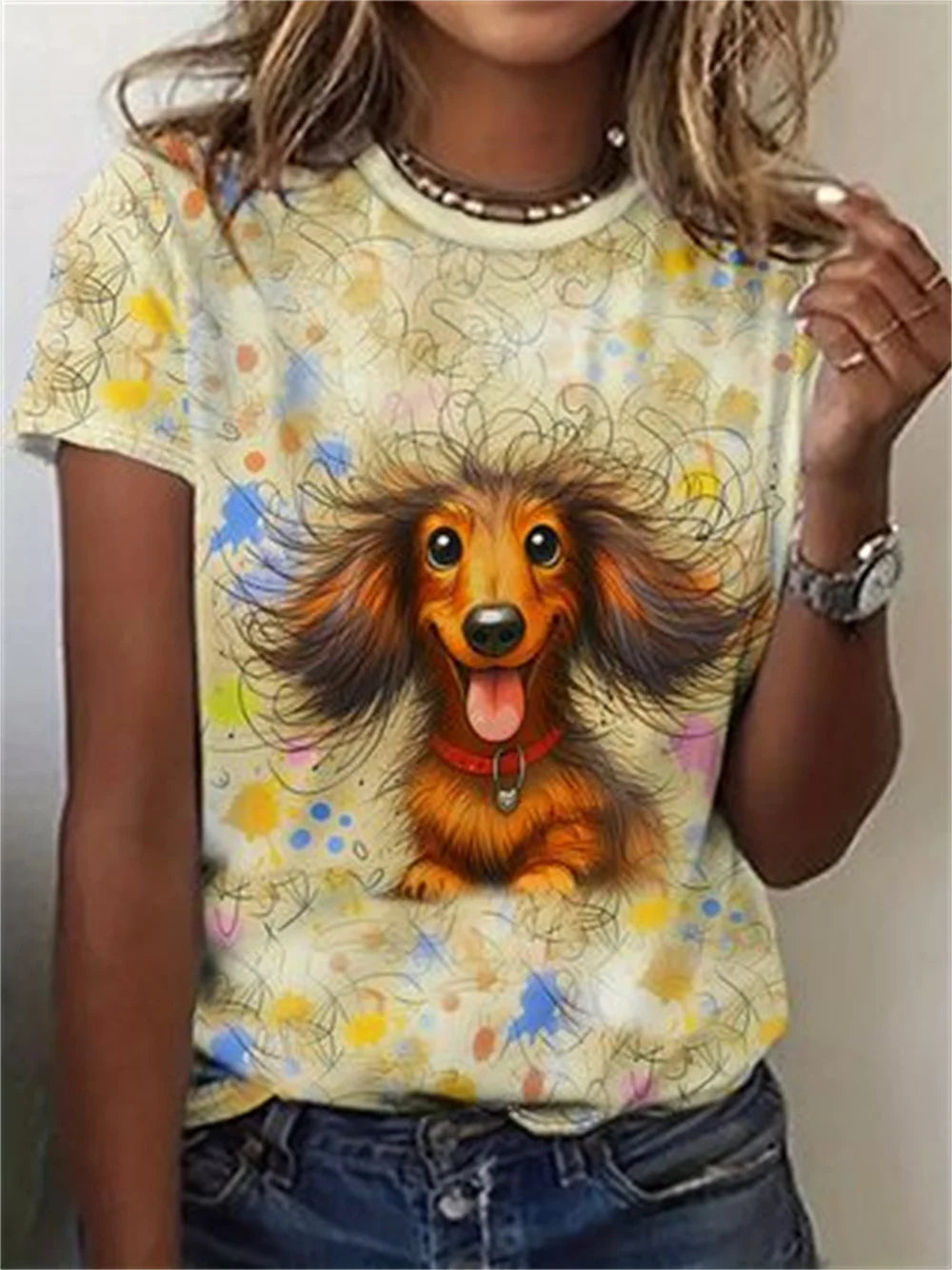 Cute Cat Dog Women's T-Shirts