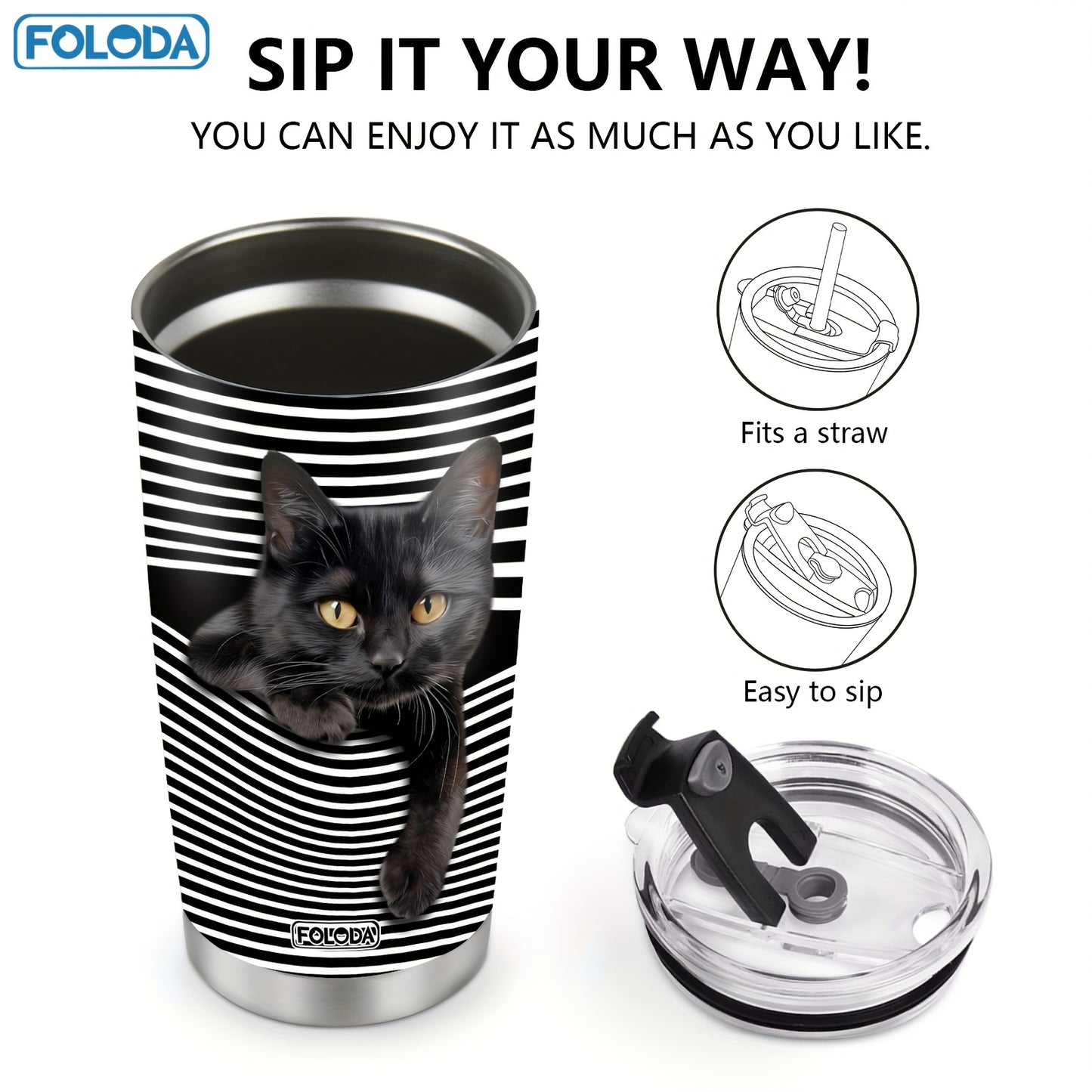 Playful Black Cat Coffee Mug