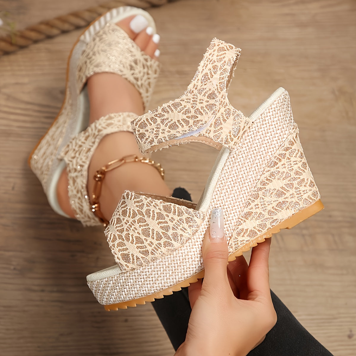 Nova Platform Wedge Sandals