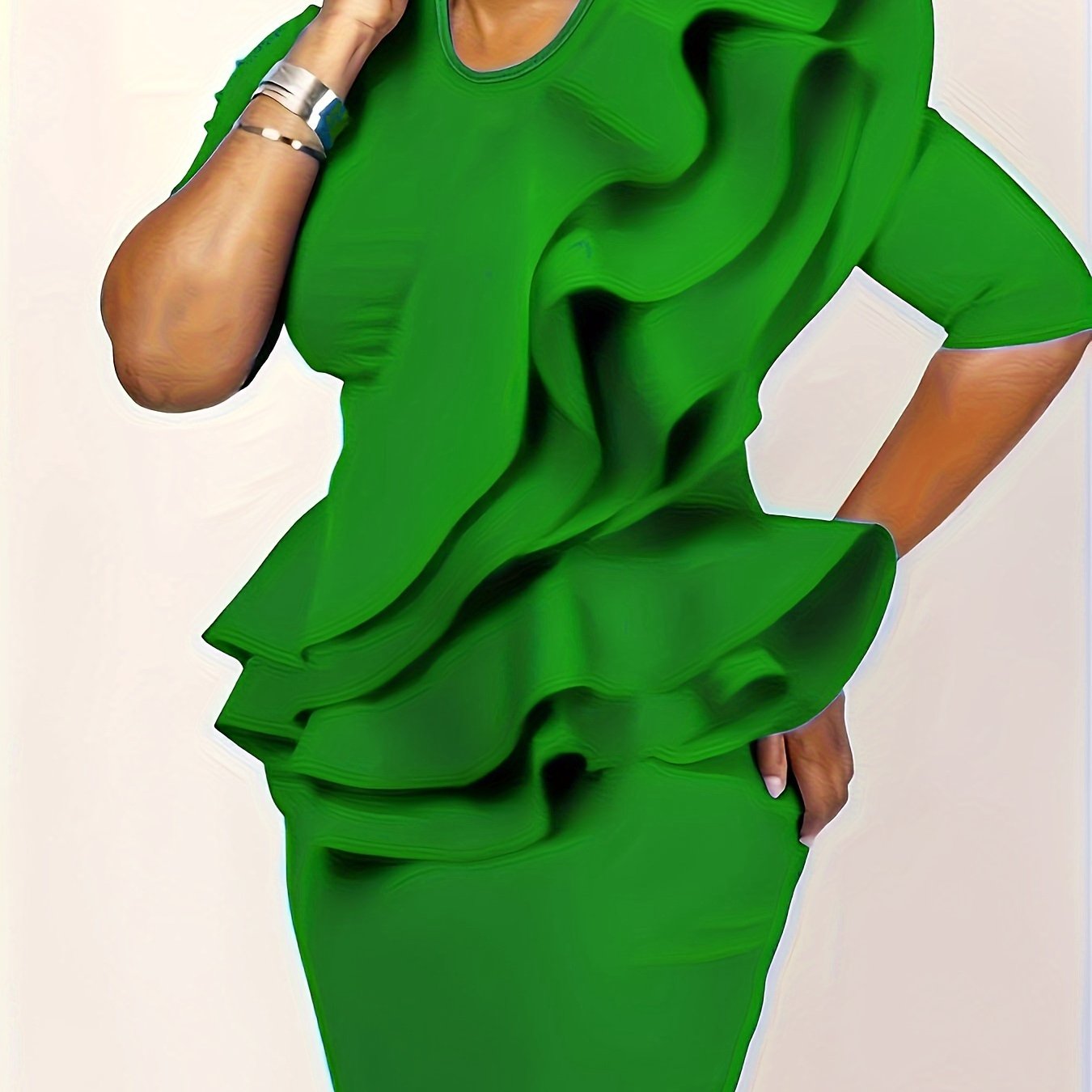 Eudoxia Ruffle Peplum Dress