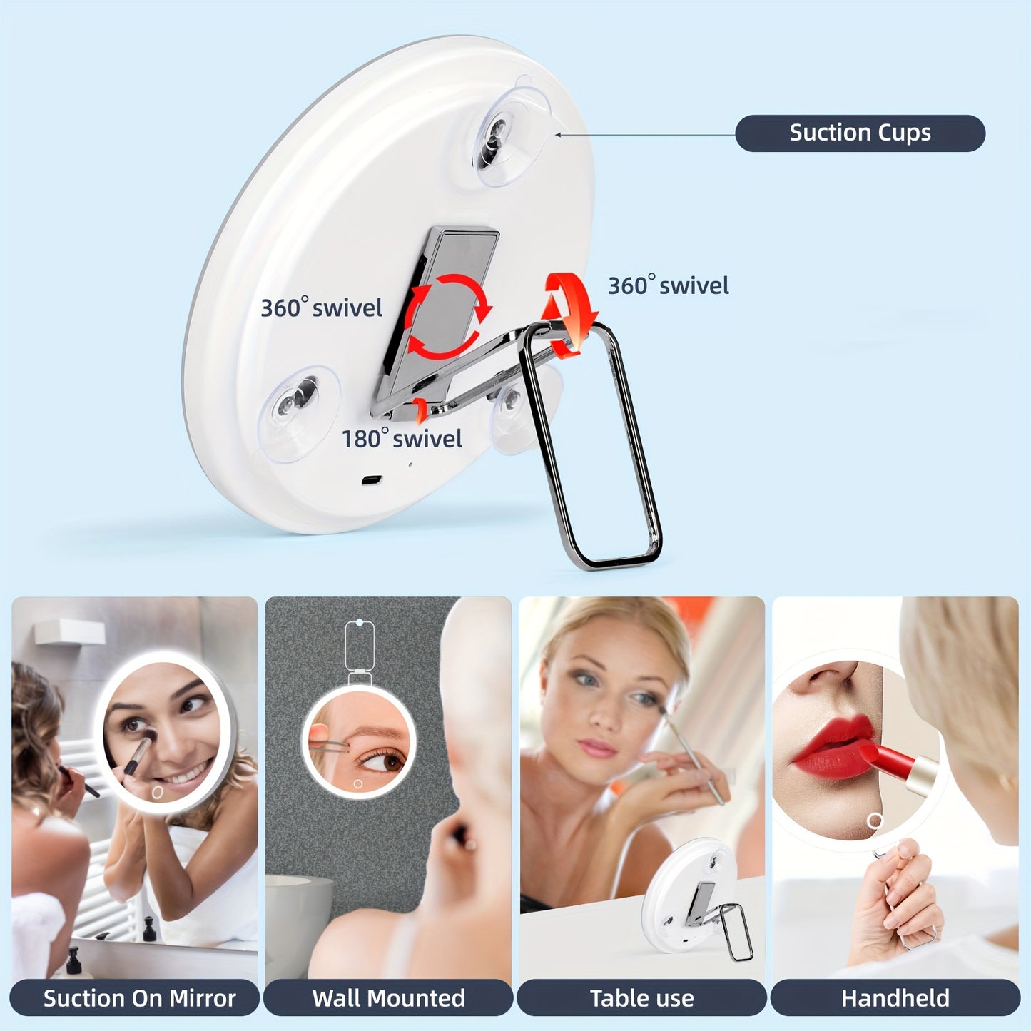 LED Lighted Miror Make up with 10X Magnification