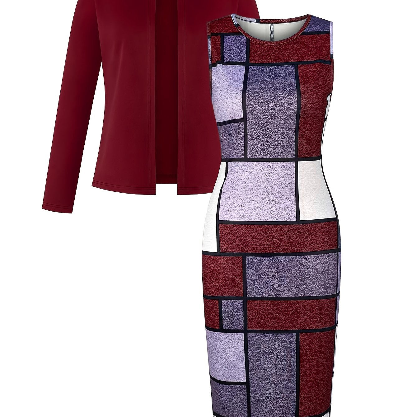 Kalypso Elegant Geo Print Tank Dress