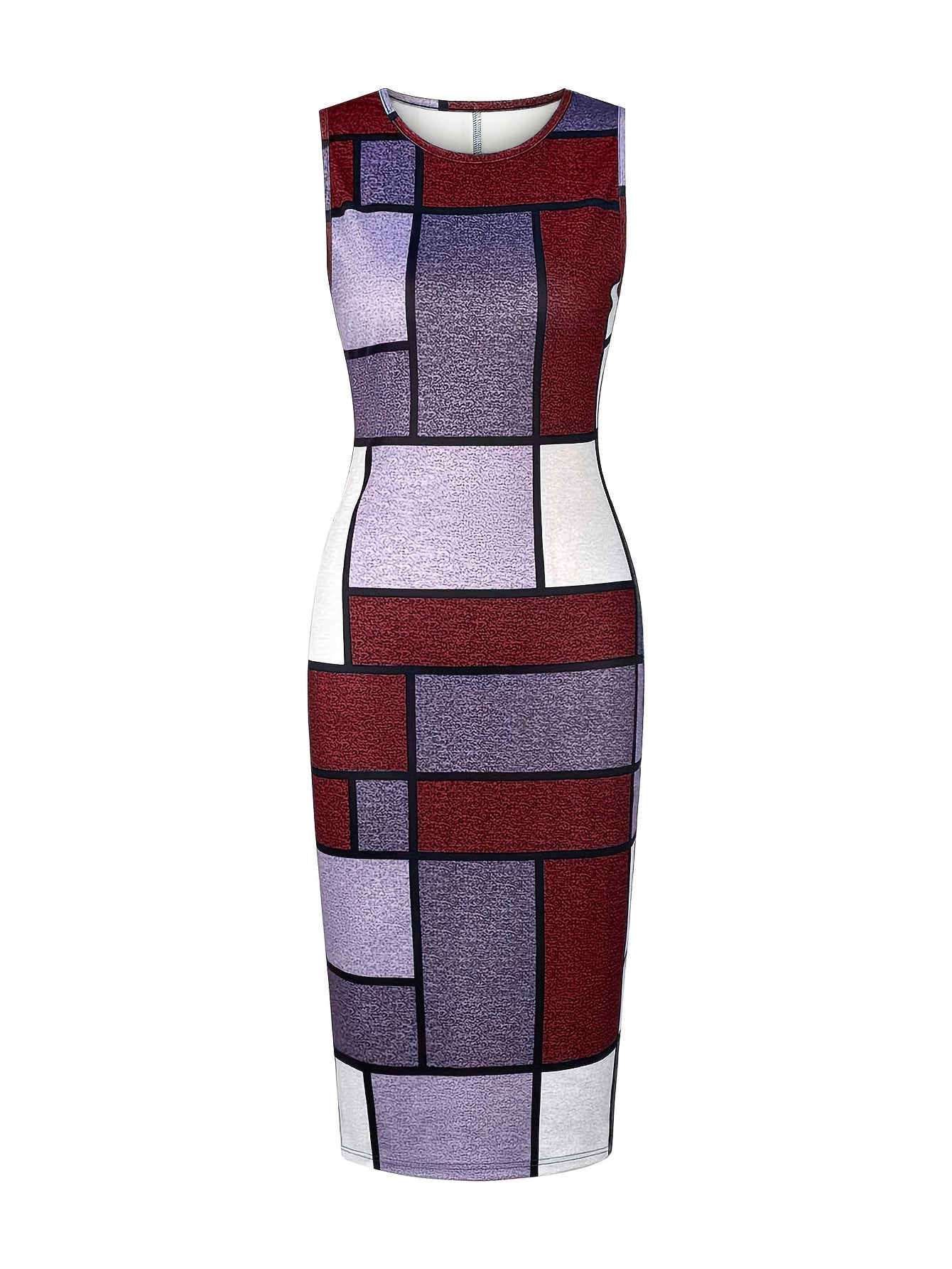 Kalypso Elegant Geo Print Tank Dress