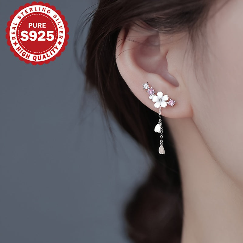 Vivian Cherry Blossom Tassel Earrings