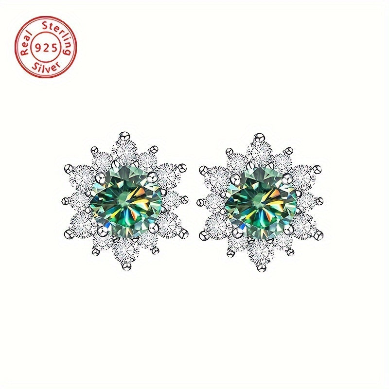 Maeve Silver Moissanite Stud Earrings