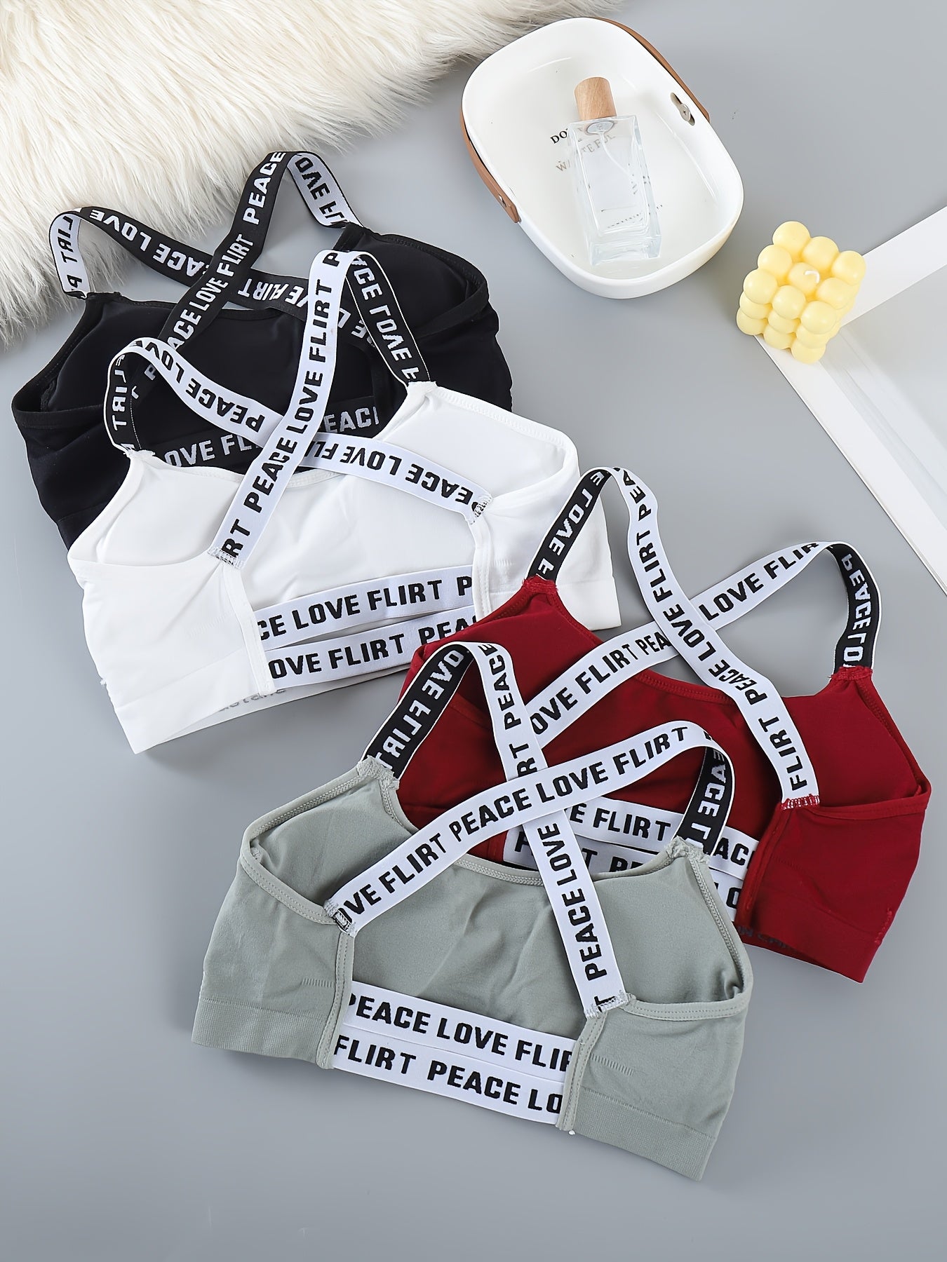 Chichy2 Set of 4 Lettered Sports Bras