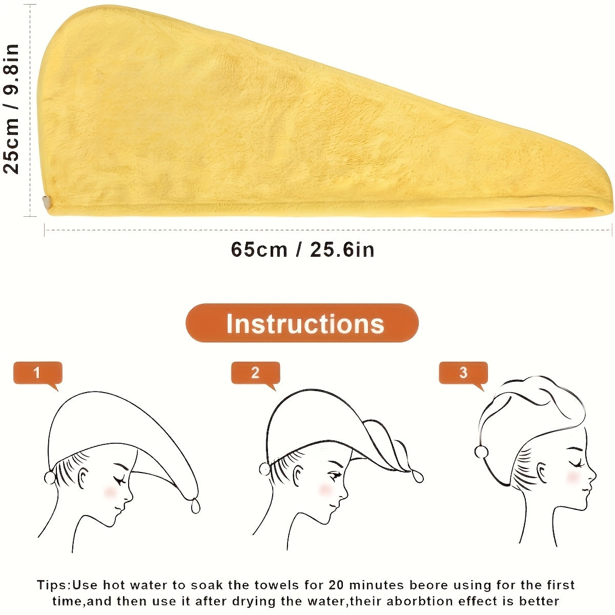 Microfiber Bathroom Hair Dryer Cap