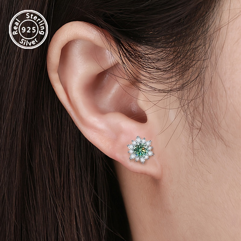 Maeve Silver Moissanite Stud Earrings