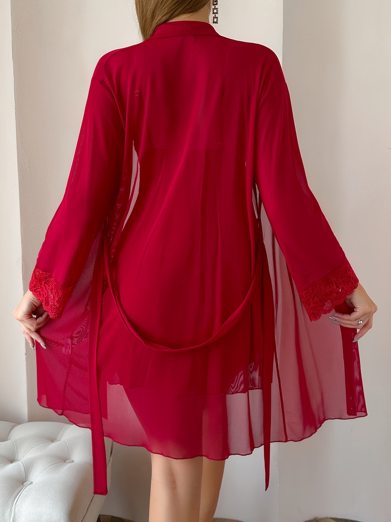 Léonie Sexy Lace Chemise Set