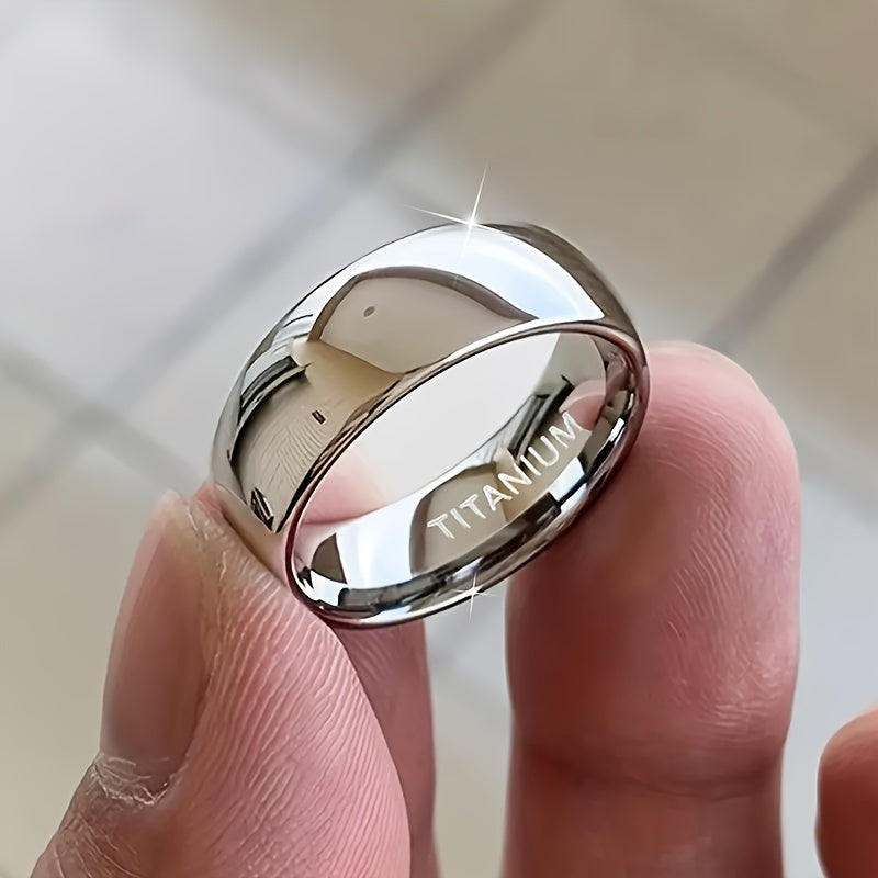 Shiny Titanium Steel 1pc 6mm Ring
