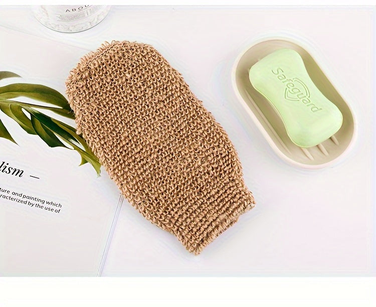 Natural Sisal Exfoliating Back Scrubber and Bath Glove Set