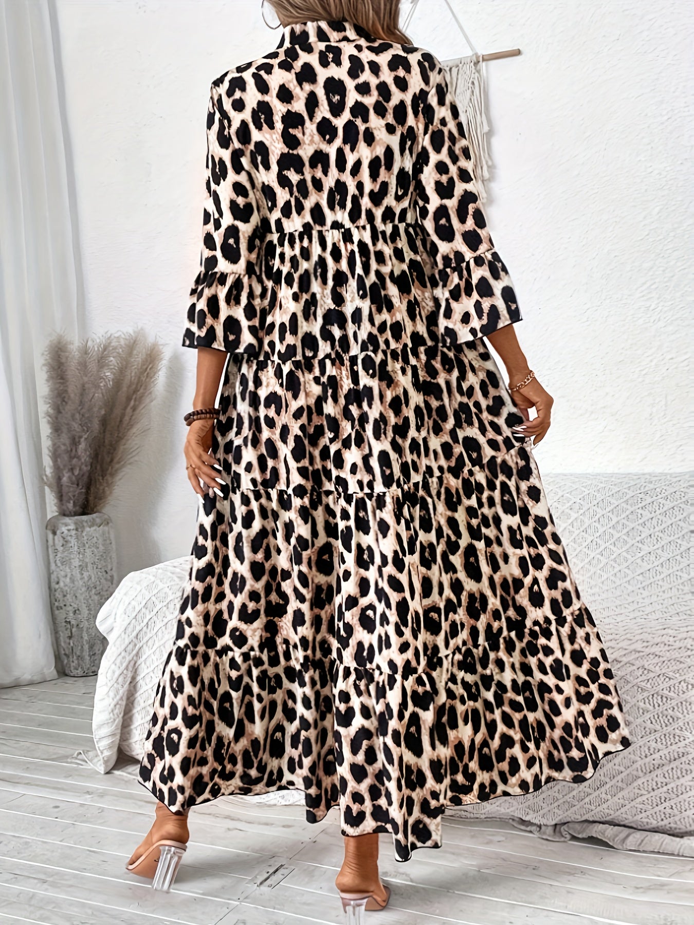 Melpomene Leopard Print Midi Dress