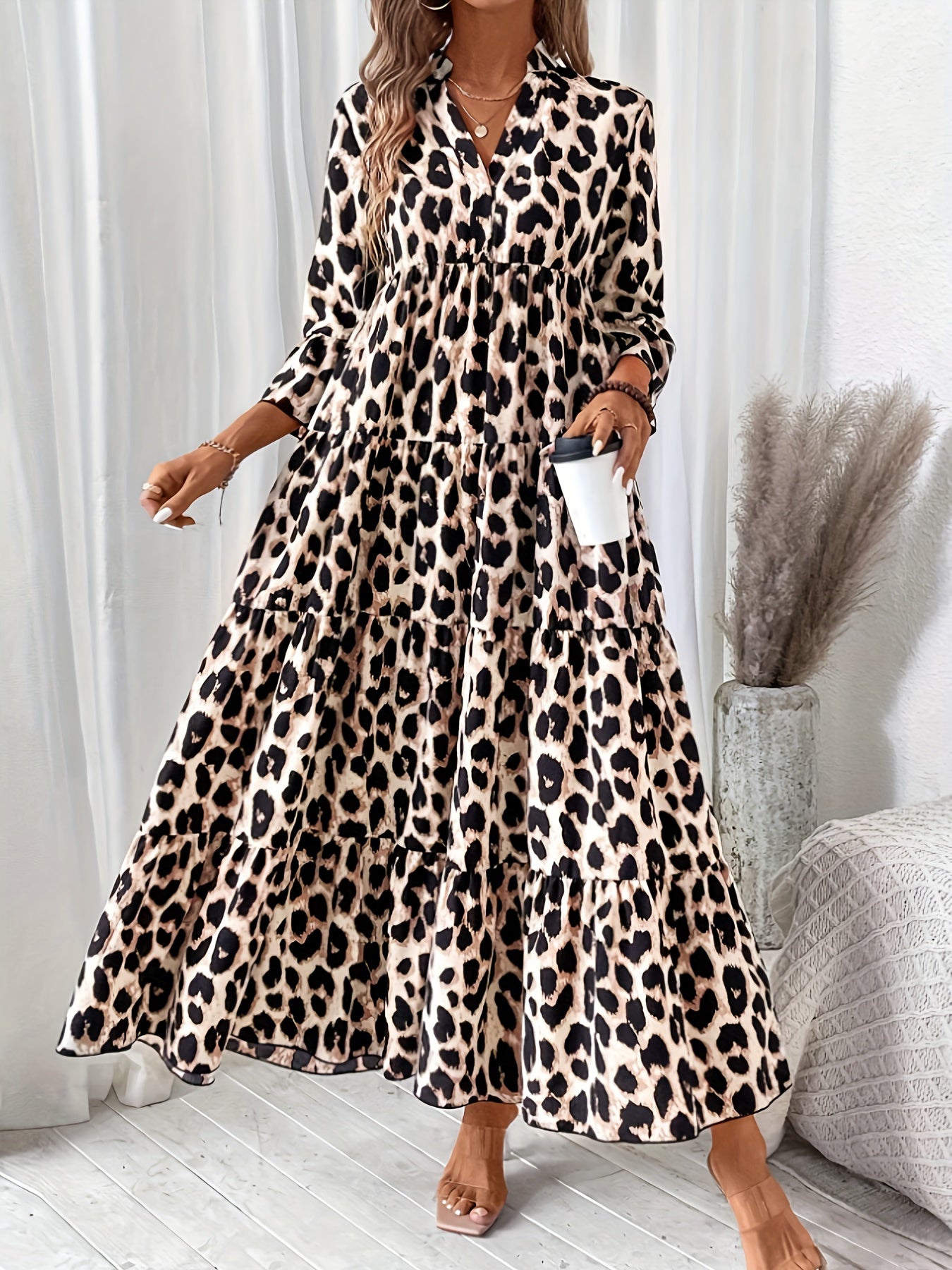 Melpomene Leopard Print Midi Dress