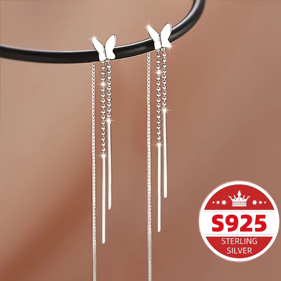 Faten3 butterfly tassel earrings