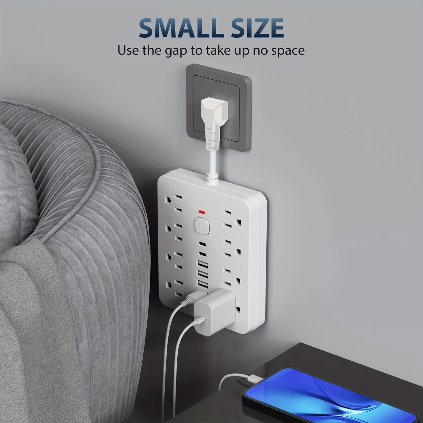 Power Strip with Surge Protection and One-Touch Control