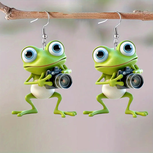 Frog Camera Earrings