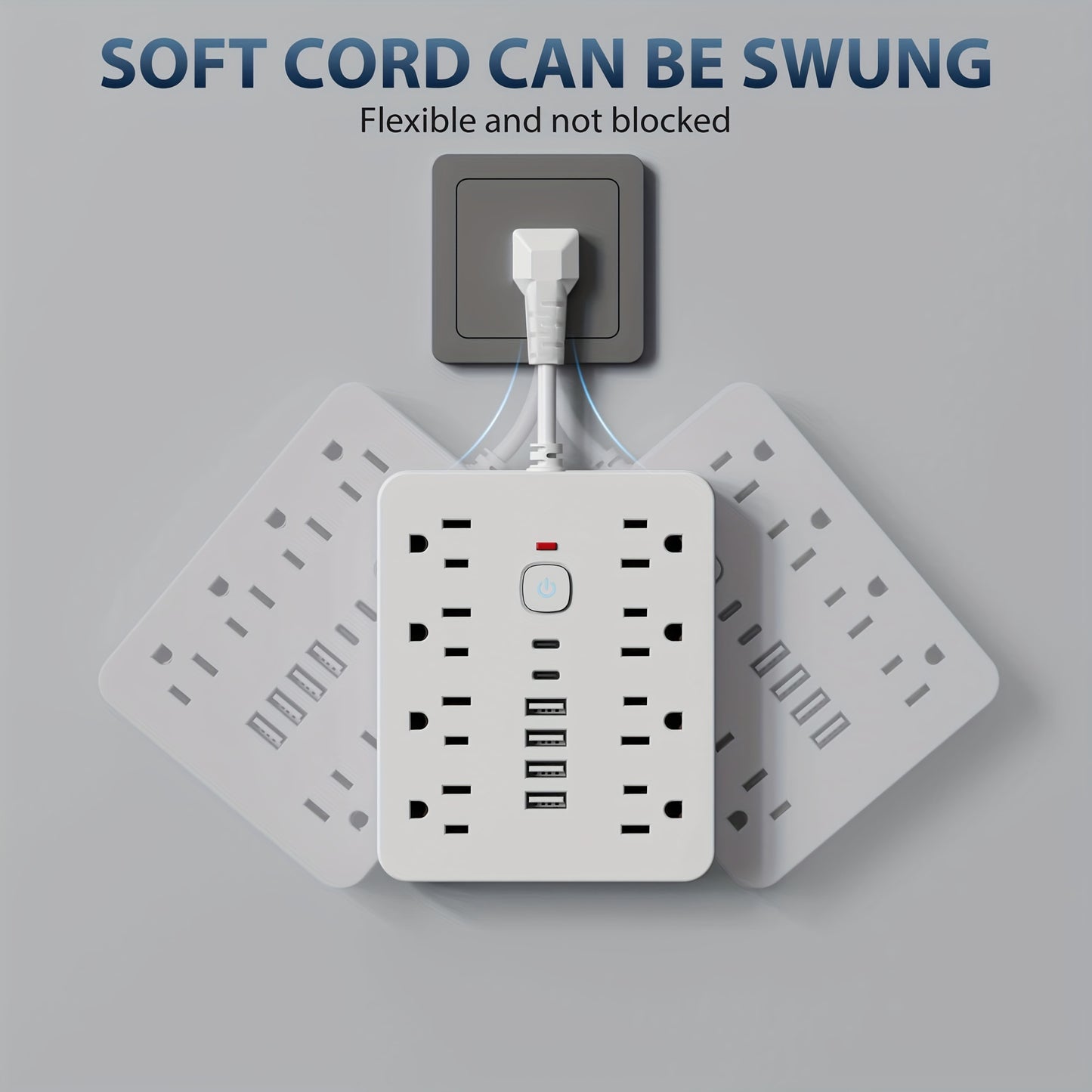 Power Strip with Surge Protection and One-Touch Control