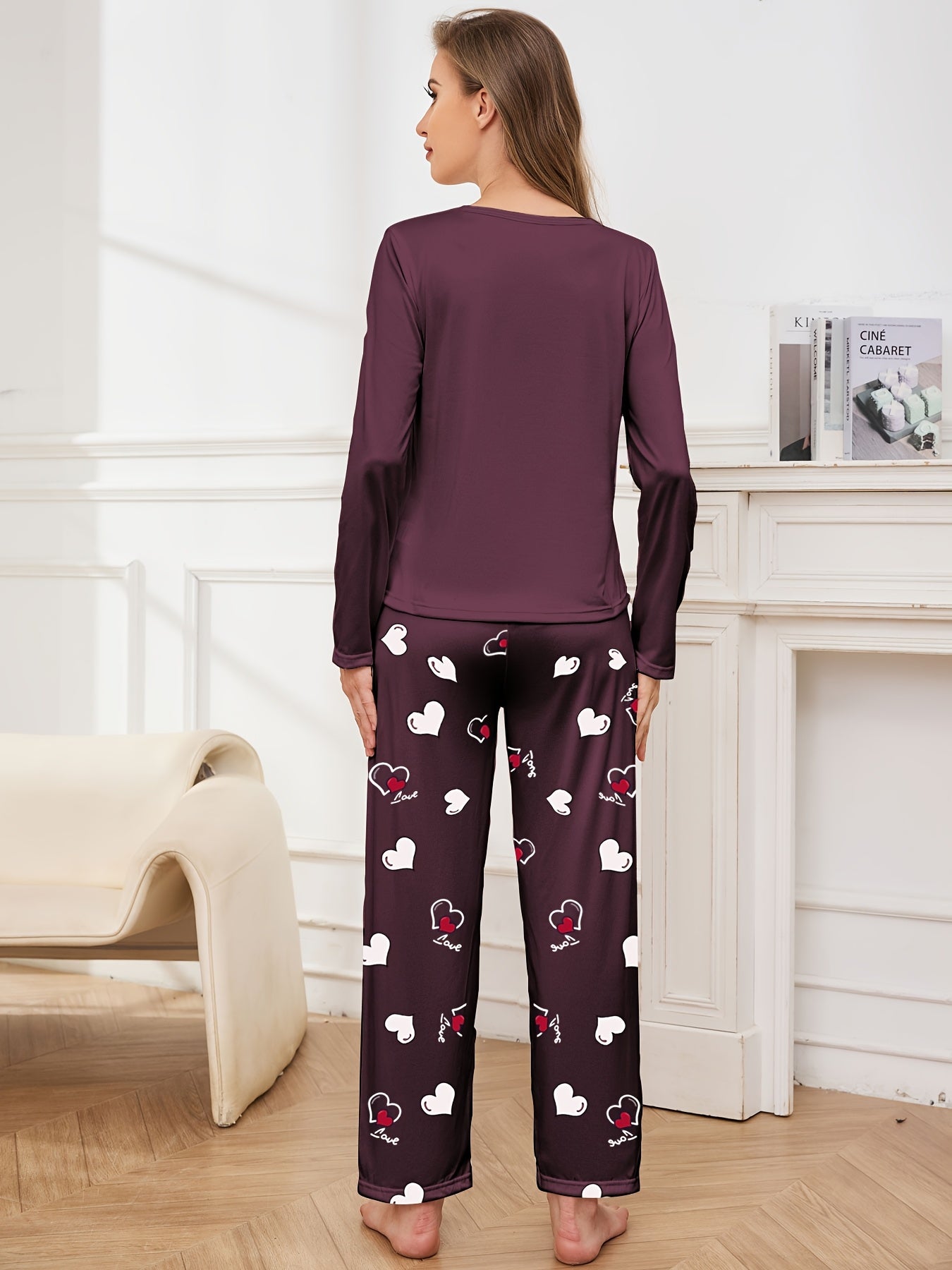 Juliette Warm Heart Print Pajama Set