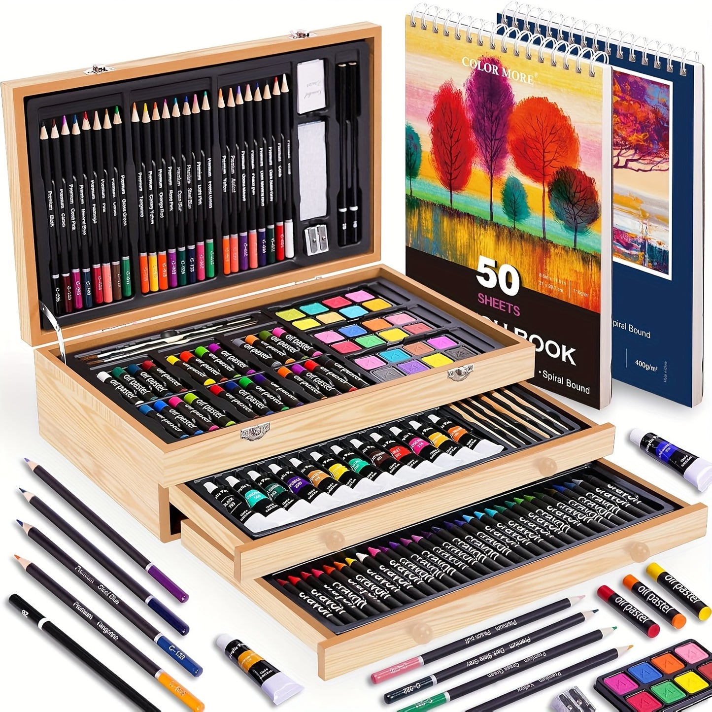 Paradise Colored Pencils Set in Wooden Case