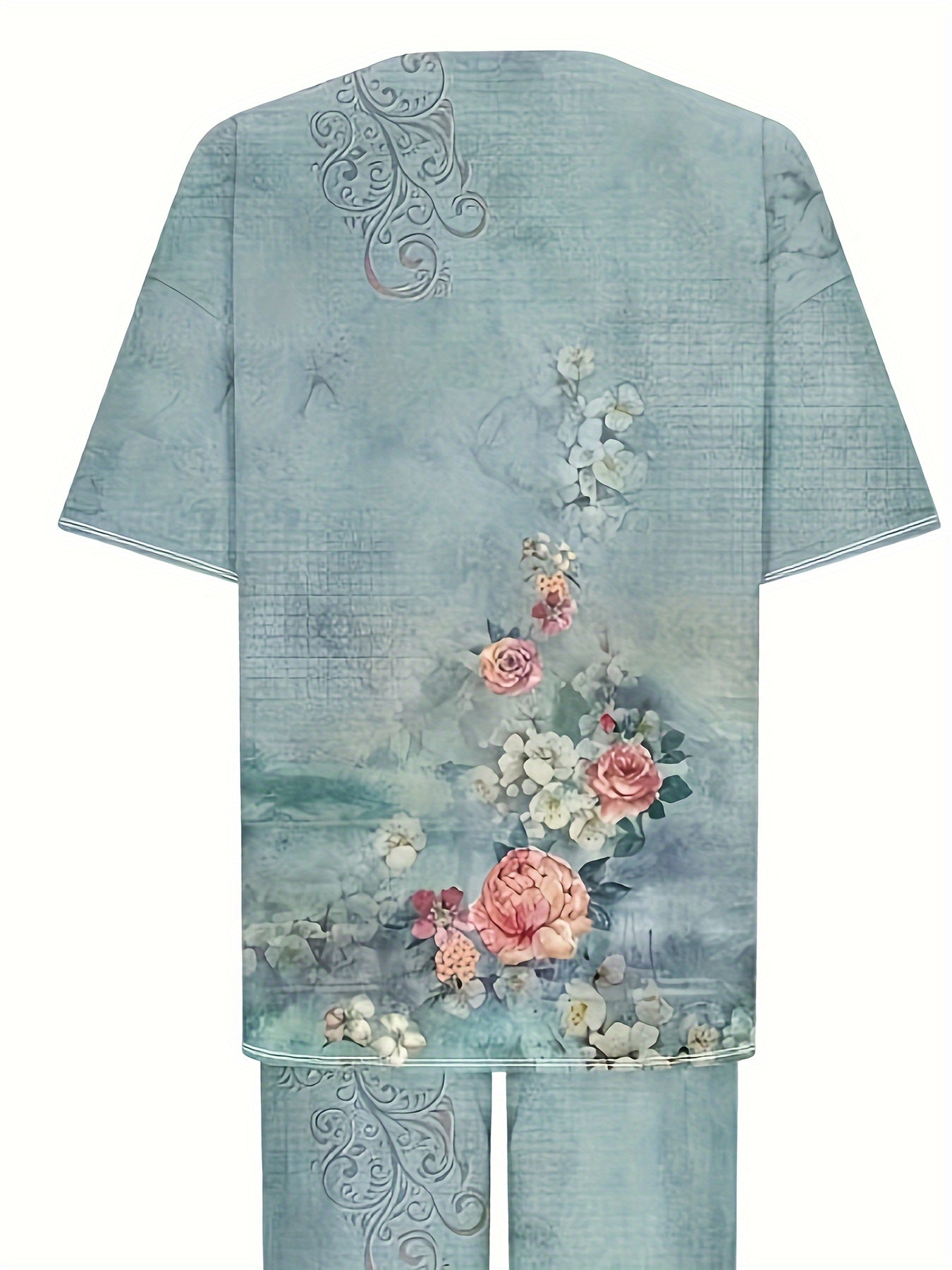 Kleio Blue Vintage Flower print 2 pcs set